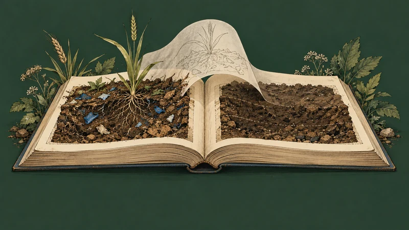 A soil experiment is traced onto a fresh bed, with its next measurements unfinished.